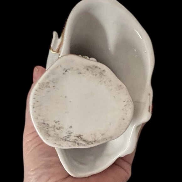 Vintage Ornate Victorian Lady In White w Gold Painted Floral Porcelain Figurine - Picture 12 of 16